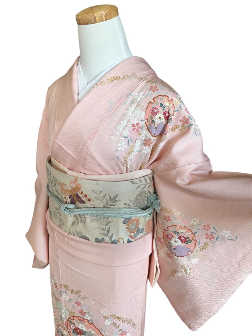 Rin　高級訪問着　金彩友禅　枝垂れ桜　雪輪　ピンク