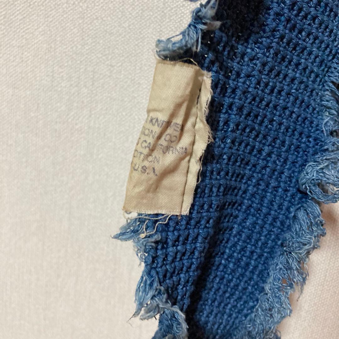 希少 70s usa コットンストール インディゴ ロサンゼルス製 ビンテージ