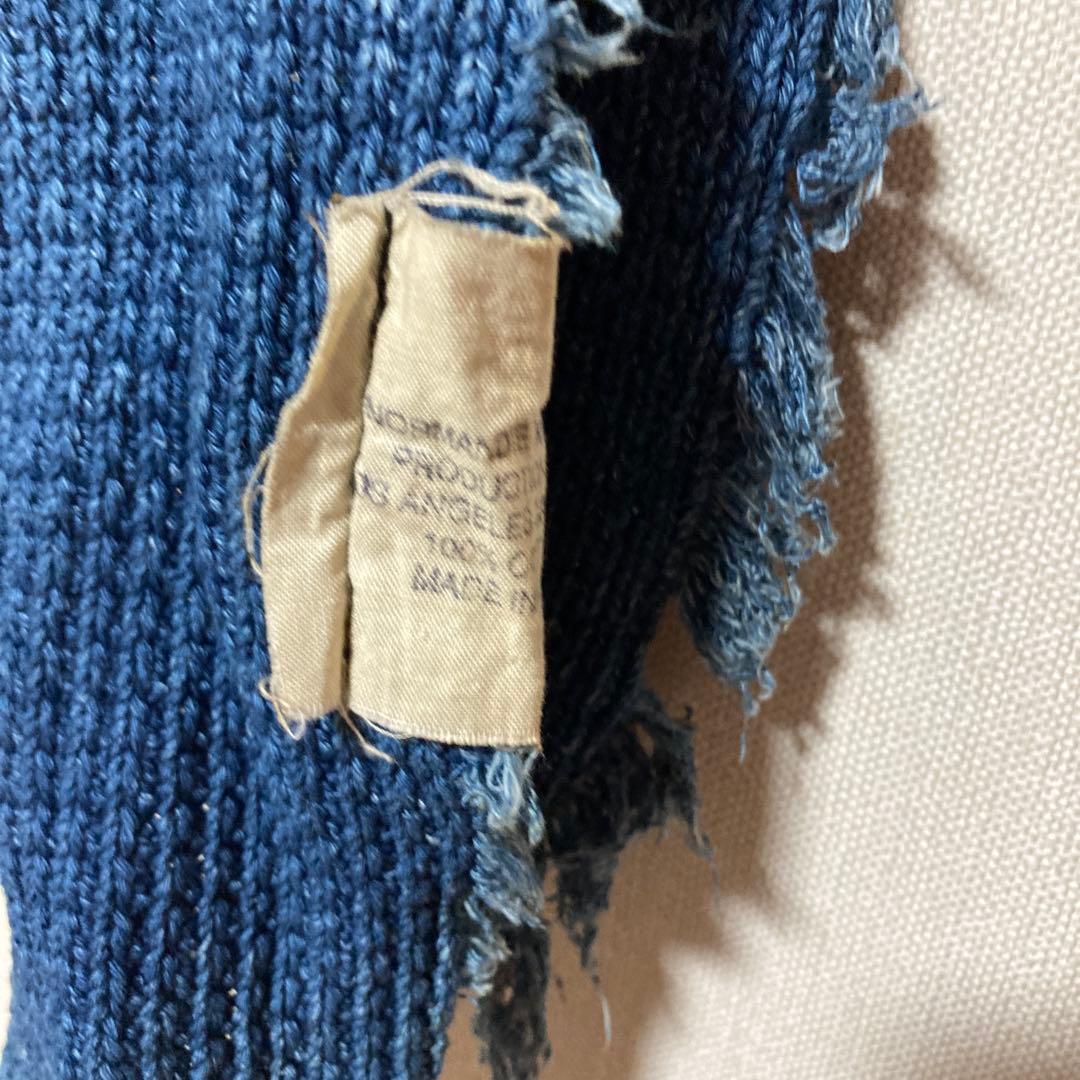 希少 70s usa コットンストール インディゴ ロサンゼルス製 ビンテージ