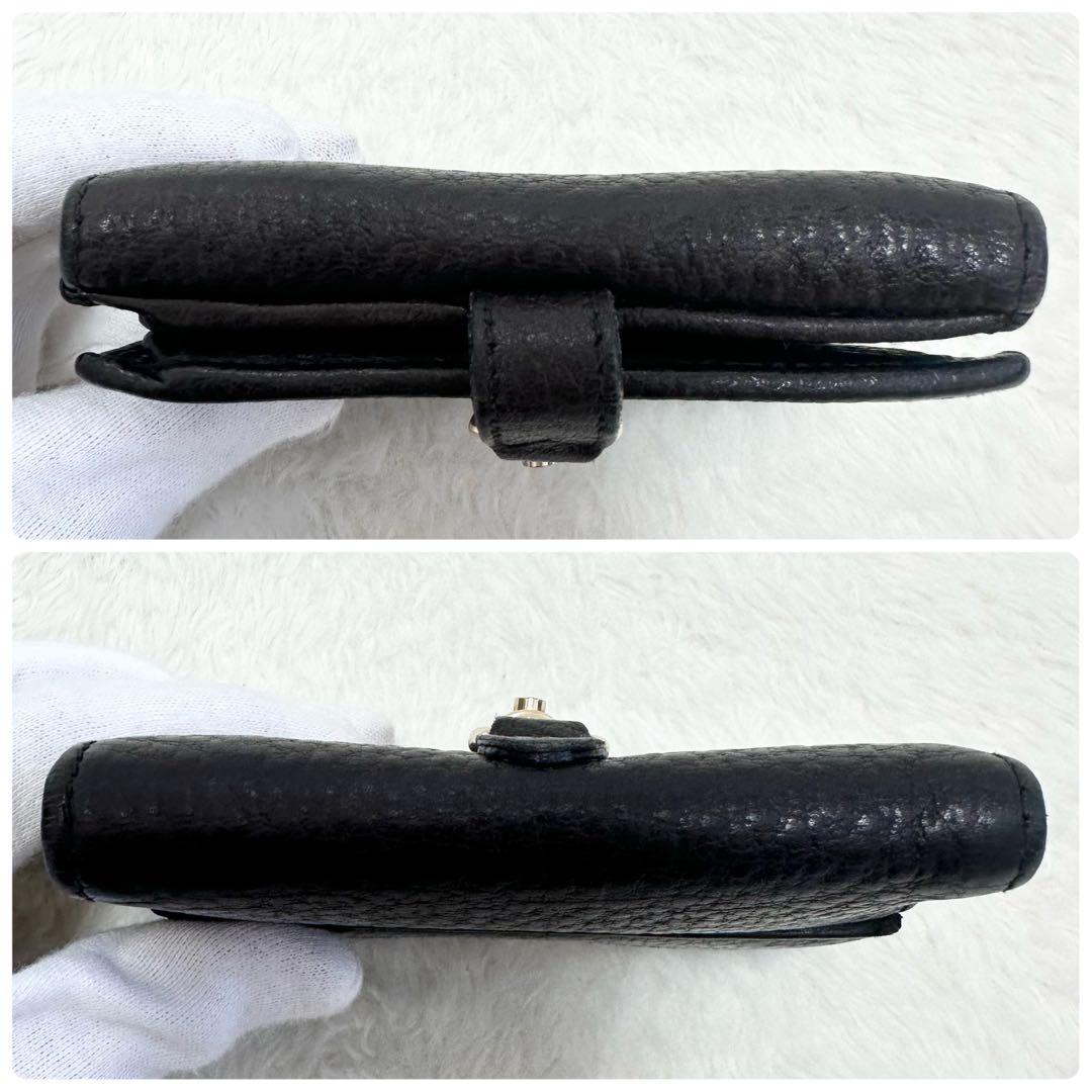 GUCCI グッチ 2つ折り財布 レザー ニュージャッキー シボ革 ゴールド金具