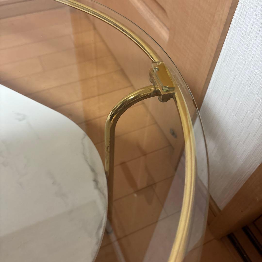 Francfranc レガート コーヒーテーブル ・ゴールド×マーブル