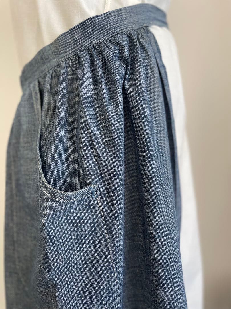 フランス　ヴィンテージ　タブリエ　エプロン　コットン　アンティーク　リネン