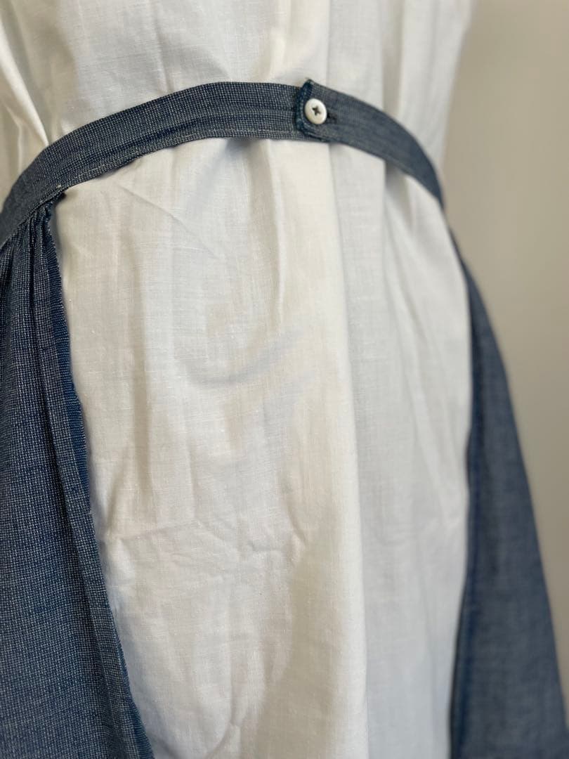 フランス　ヴィンテージ　タブリエ　エプロン　コットン　アンティーク　リネン