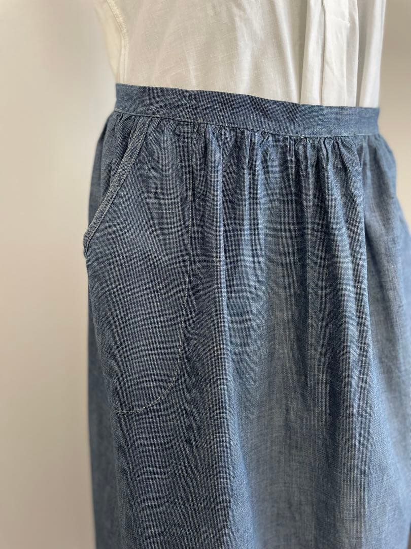 フランス　ヴィンテージ　タブリエ　エプロン　コットン　アンティーク　リネン