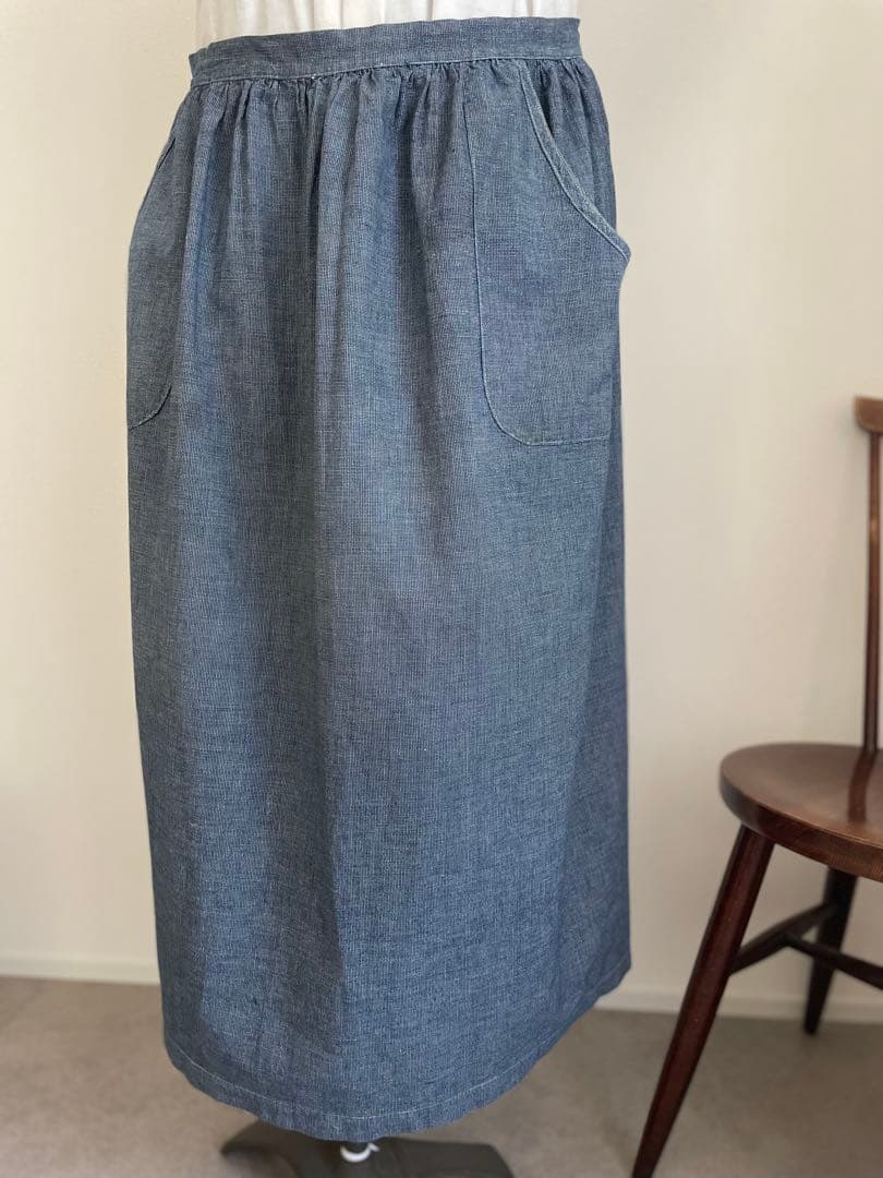 フランス　ヴィンテージ　タブリエ　エプロン　コットン　アンティーク　リネン