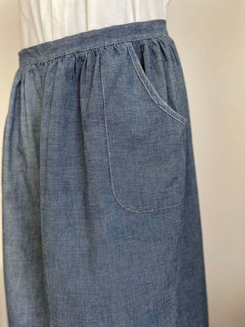 フランス　ヴィンテージ　タブリエ　エプロン　コットン　アンティーク　リネン