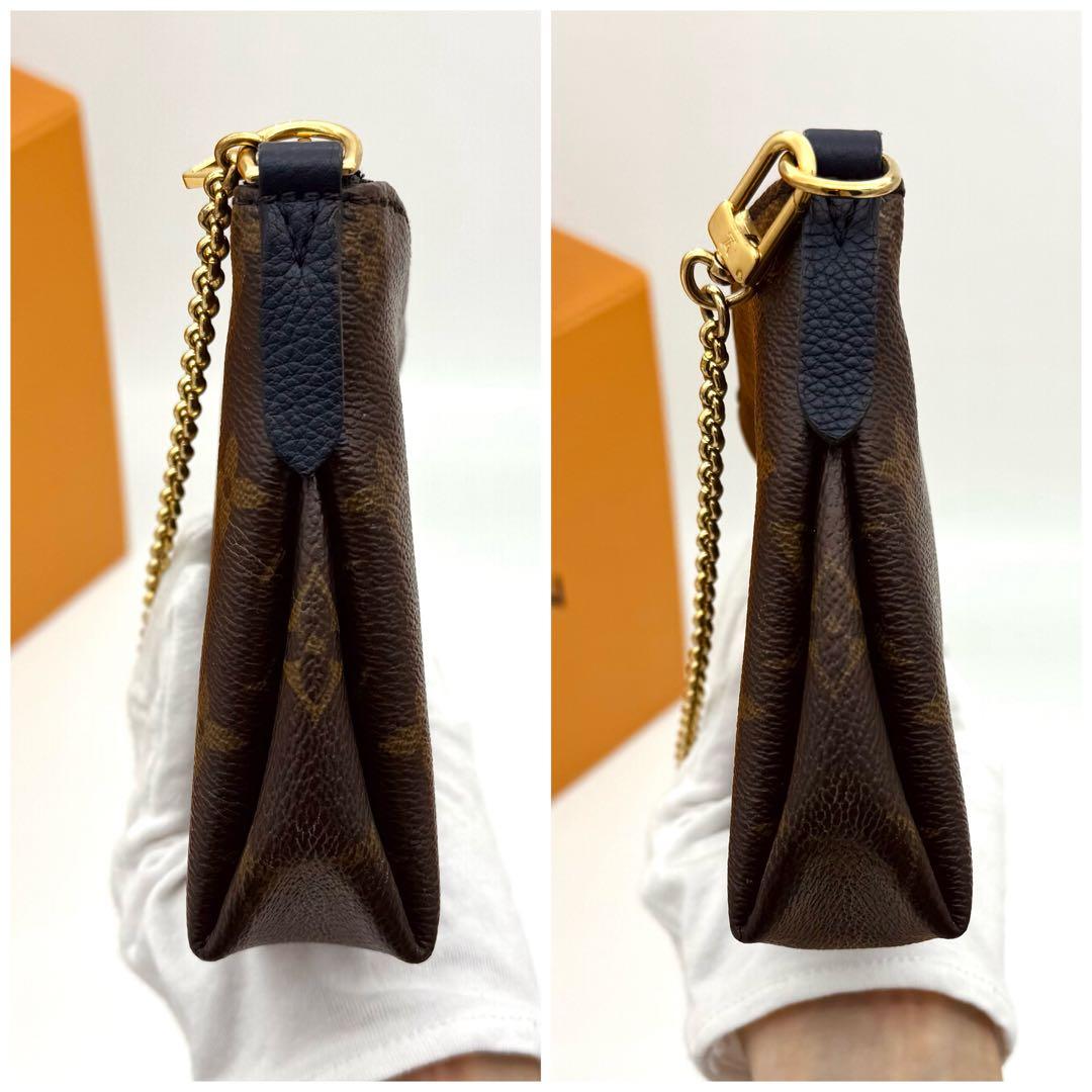 ルイヴィトン モノグラム パラス クラッチ ショルダーバッグ ネイビー