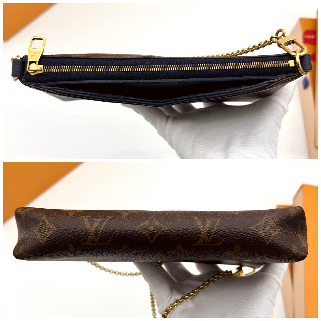 ルイヴィトン モノグラム パラス クラッチ ショルダーバッグ ネイビー