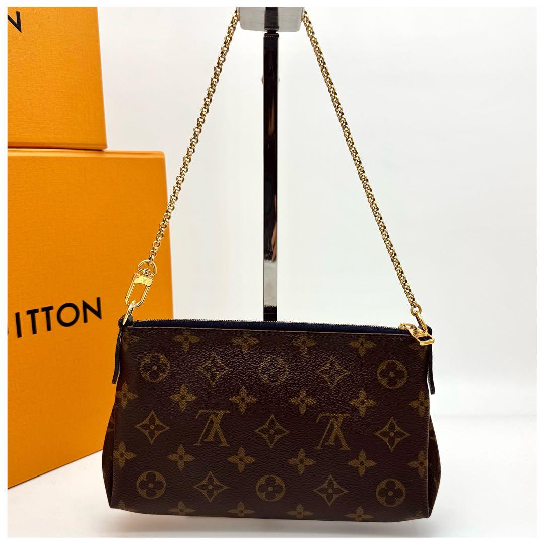 ルイヴィトン モノグラム パラス クラッチ ショルダーバッグ ネイビー