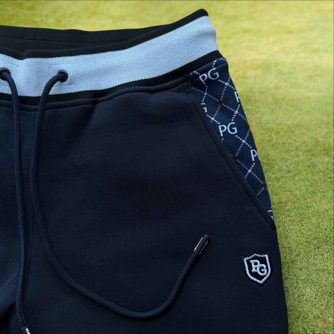 未使用品　パーリーゲイツ　ジョガーパンツ　M〜L相当　総柄　紺　ネイビー　4