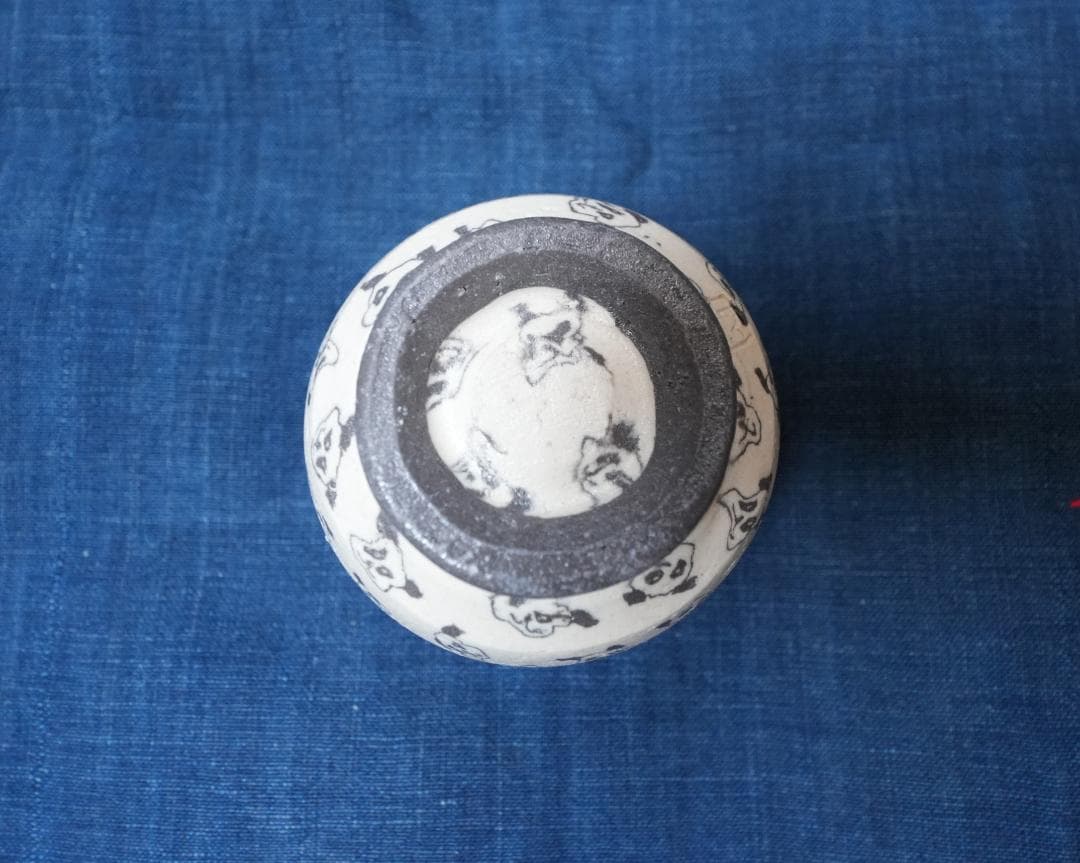 ☆新品未使用☆ 水野智路 ぐい呑み パンダ 酒器 作家 練込み