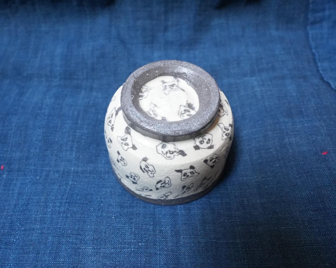 ☆新品未使用☆ 水野智路 ぐい呑み パンダ 酒器 作家 練込み