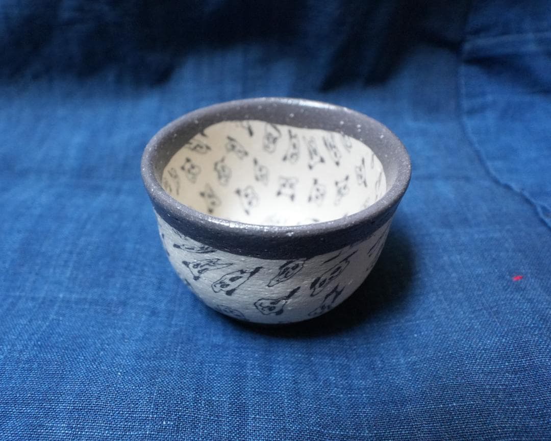 ☆新品未使用☆ 水野智路 ぐい呑み パンダ 酒器 作家 練込み