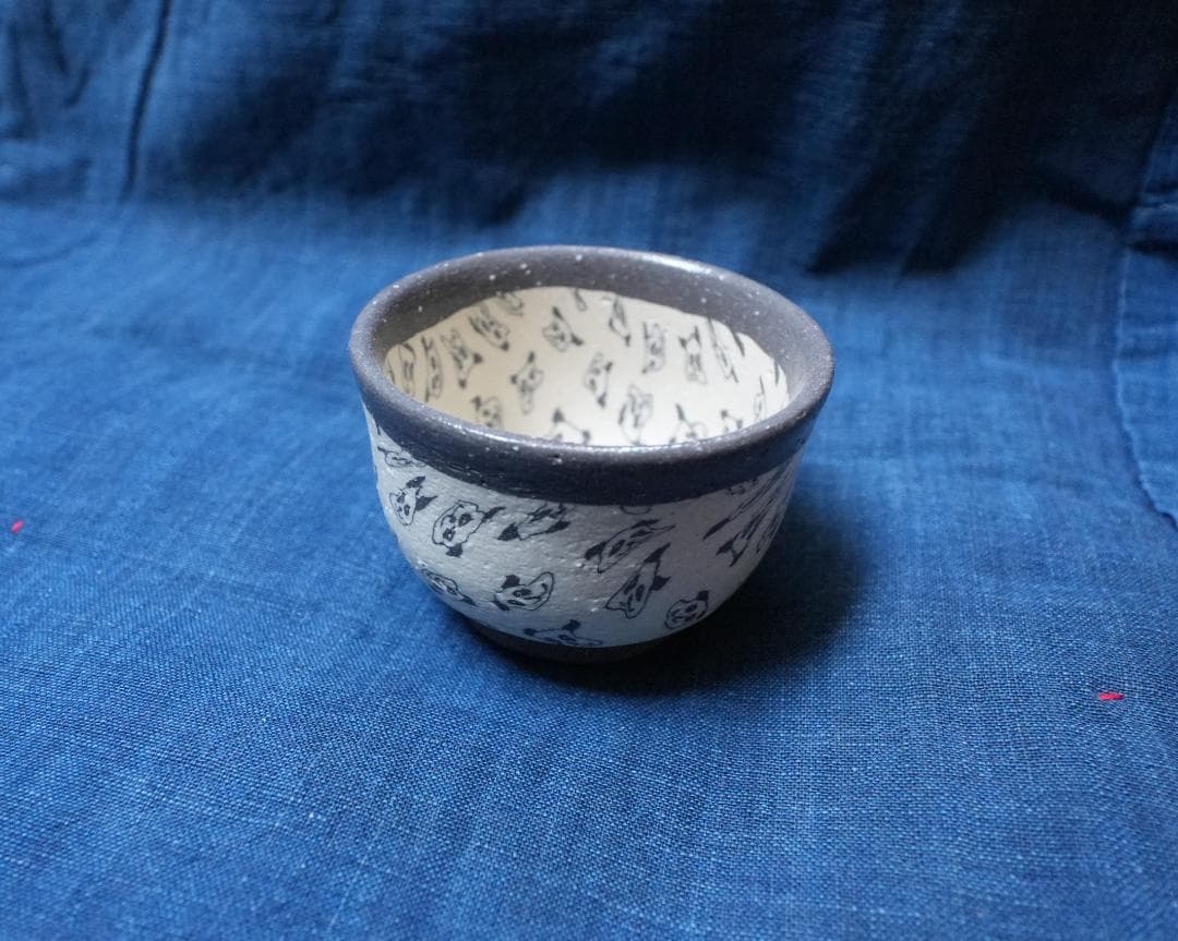 ☆新品未使用☆ 水野智路 ぐい呑み パンダ 酒器 作家 練込み