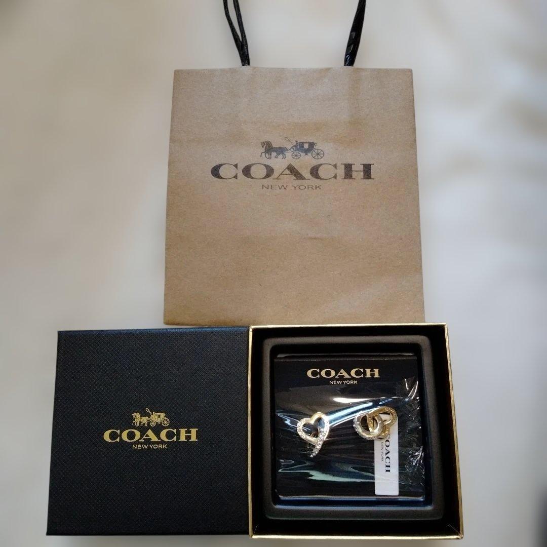 ニ点COACH ハート型ピアス ギフトボックス付き