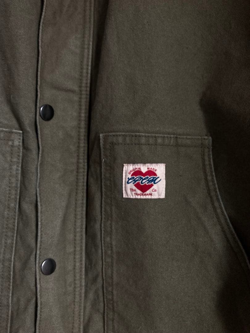 【美品】cpcm 襟コーデュロイワークジャケット　カーキM