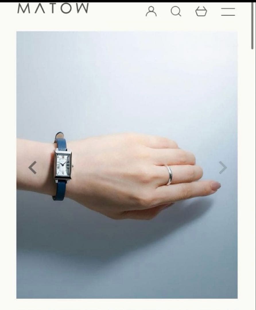 MATOW / マトウ　　スクエア シルバー銀 花/クォーツとエリンジューム