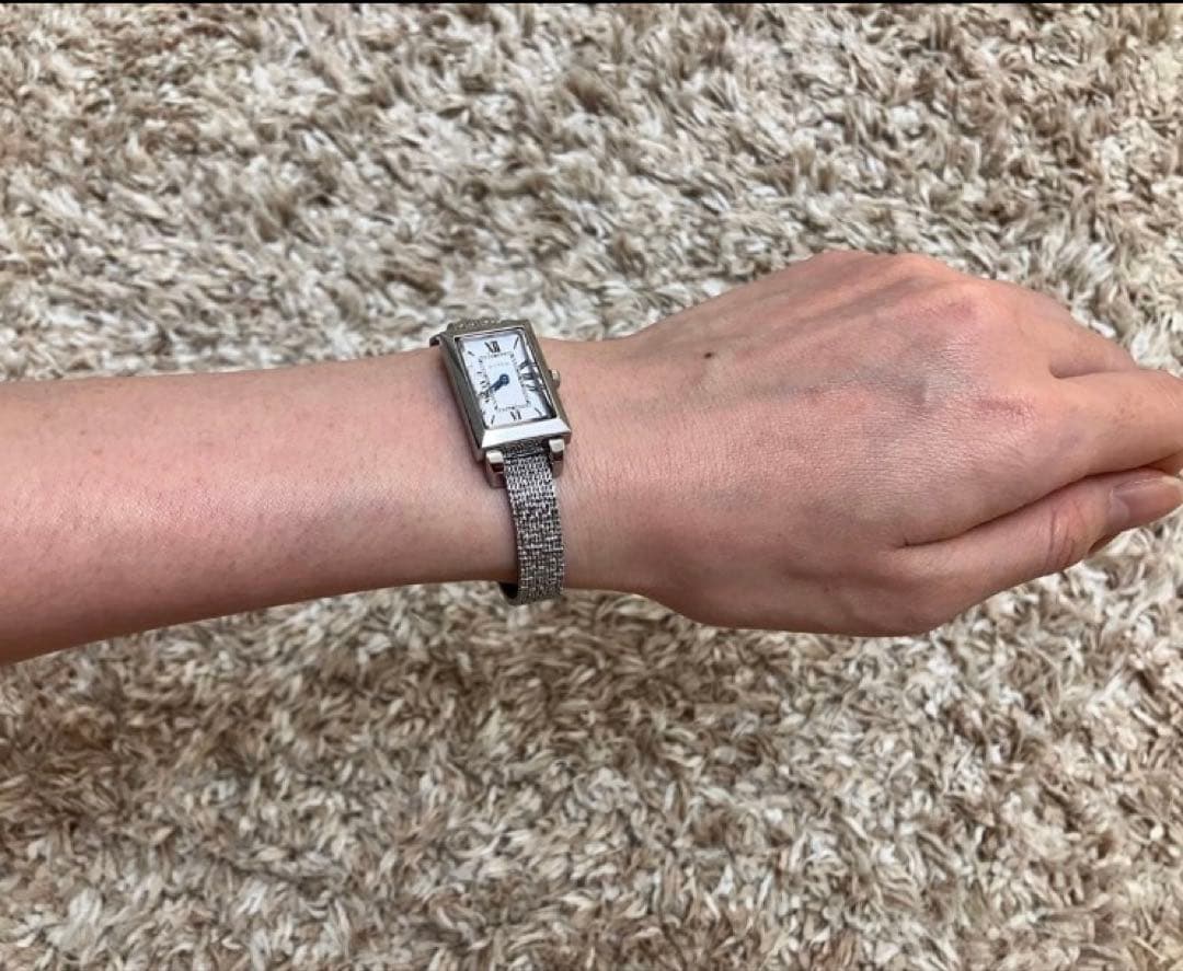 MATOW / マトウ　　スクエア シルバー銀 花/クォーツとエリンジューム