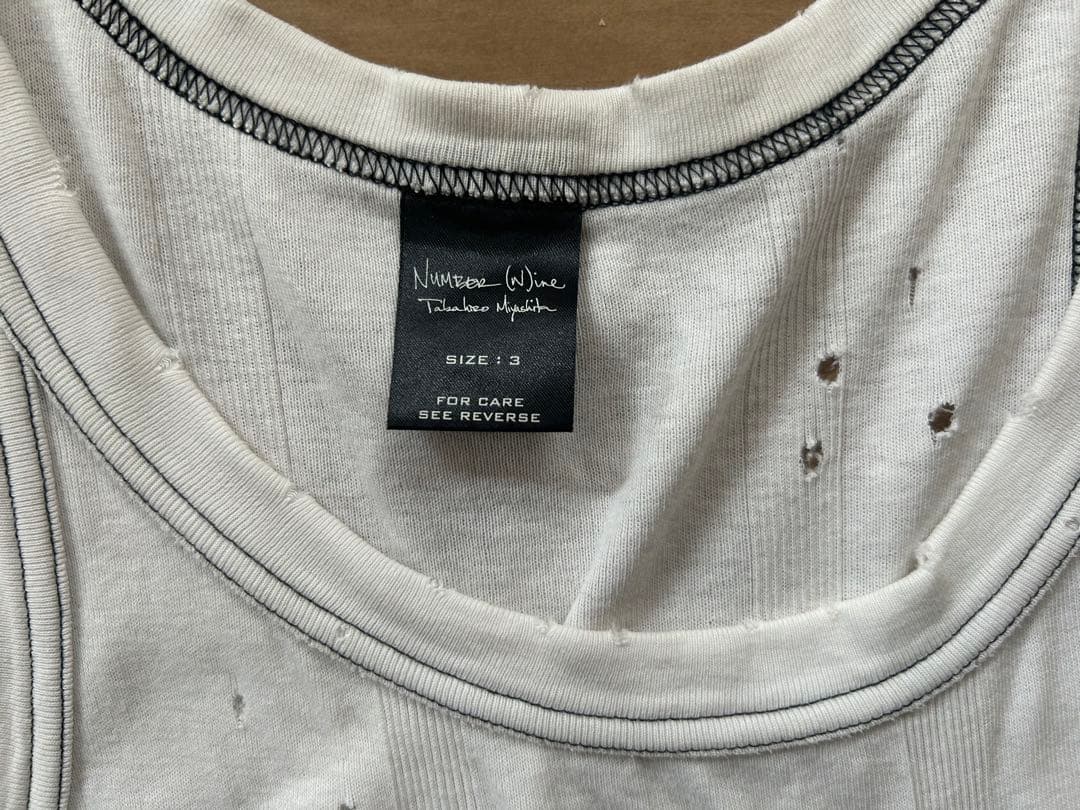 ナンバーナイン NUMBER(N)INE ダメージ加工 タンクトップ
