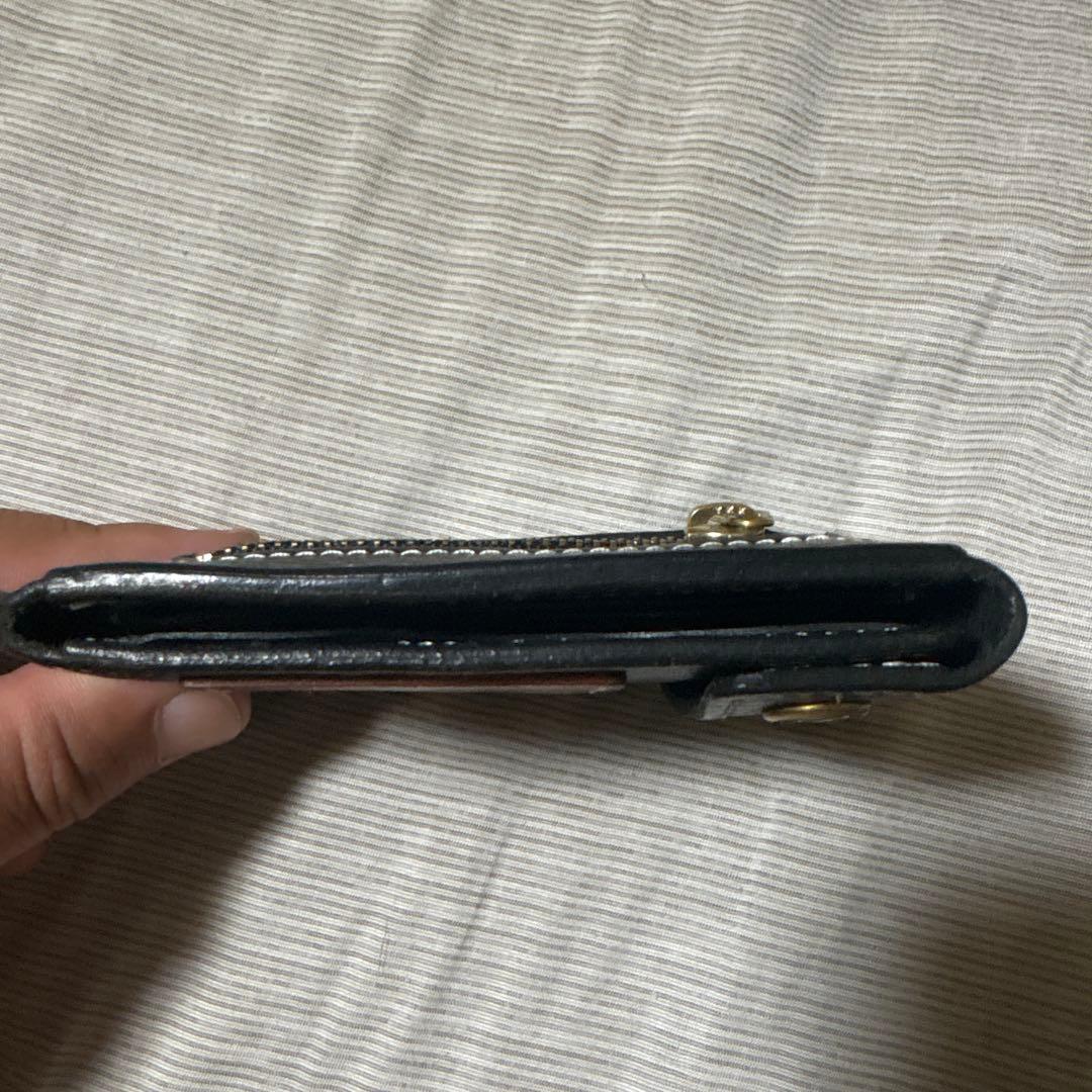 Radiant 黒 レザー マネークリップ　二つ折り財布