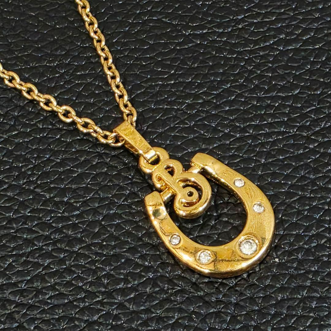 美品✨BURBERRYSバーバリー ホースシュー ネックレス Bロゴ ゴールド