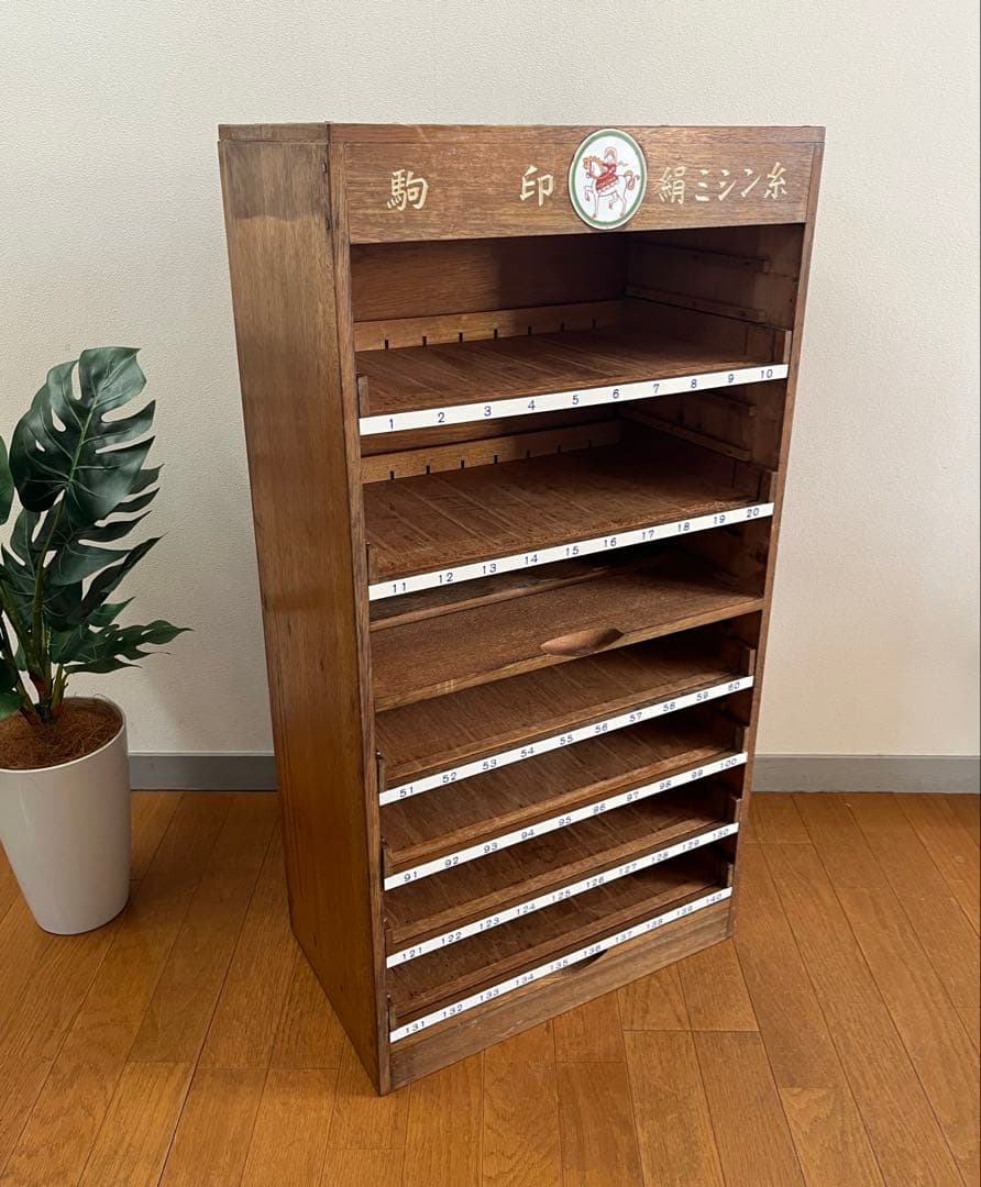 ◆アンティーク◆ 木製ショーケース　　縫製系　昭和レトロ　ディスプレイ