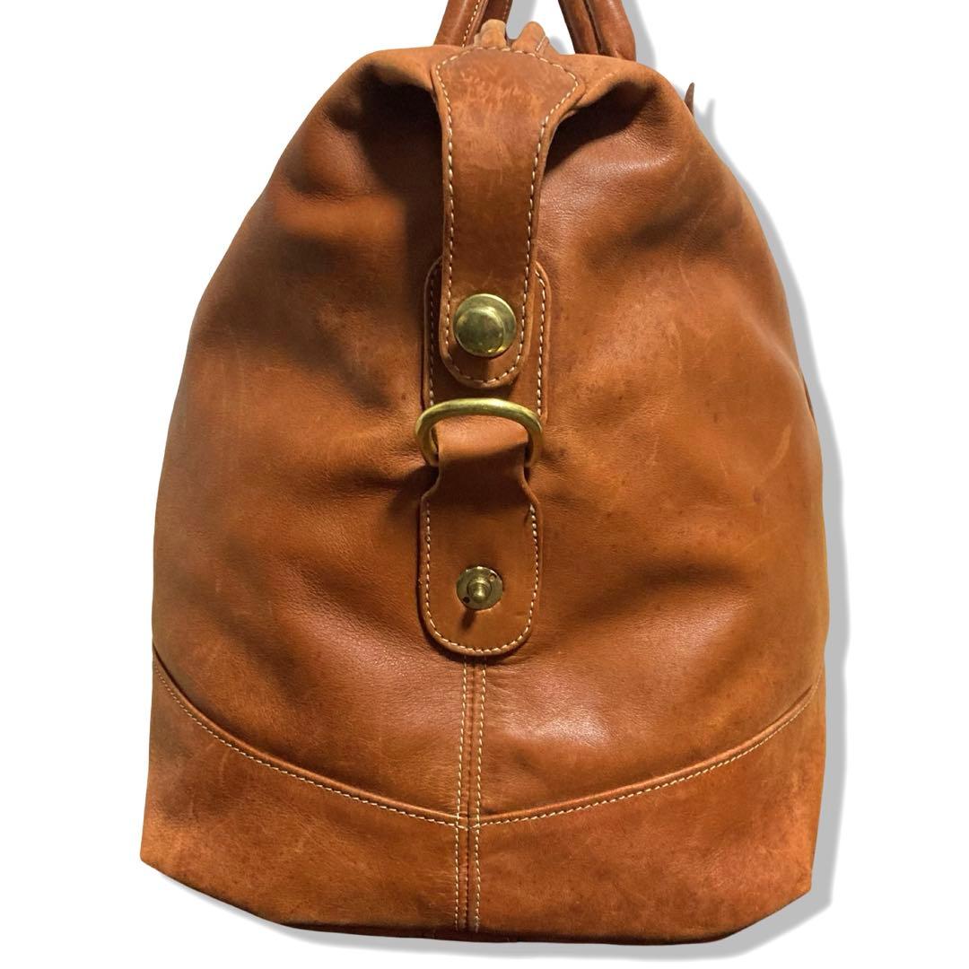 オールドコーチ　ボストンバッグ　2way　大容量　オールレザー　ブラウン