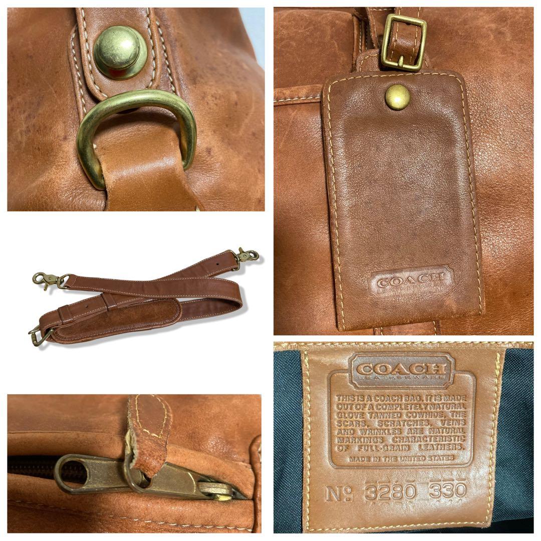 オールドコーチ　ボストンバッグ　2way　大容量　オールレザー　ブラウン