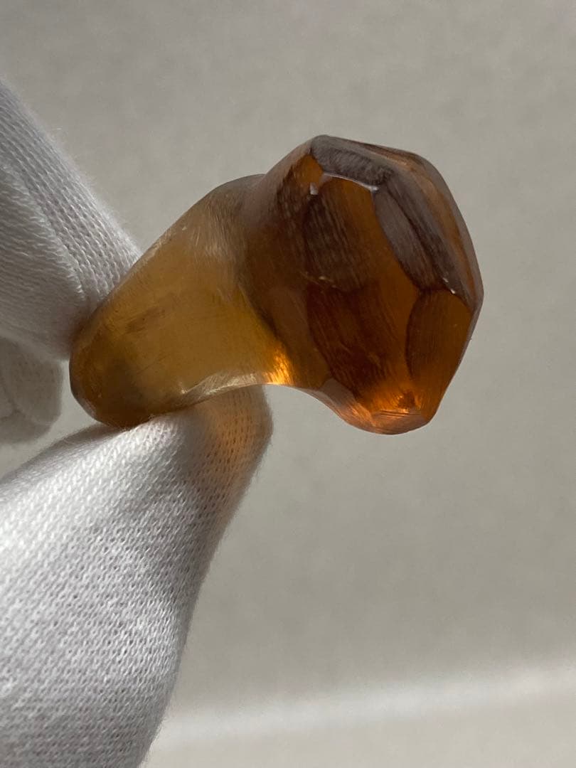 Z04）天然素材 コハク 琥珀 バングル リング セット