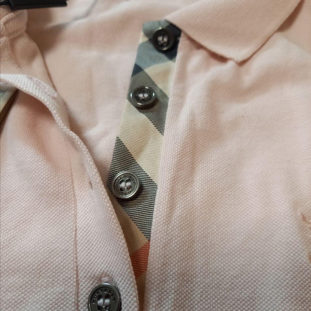 未使用　バーバリーブリット　レディース　長袖ポロシャツ　ピンク　前立ノバチェック