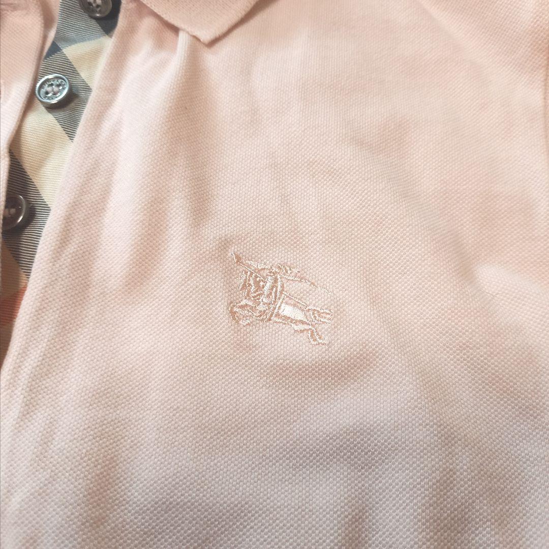 未使用　バーバリーブリット　レディース　長袖ポロシャツ　ピンク　前立ノバチェック