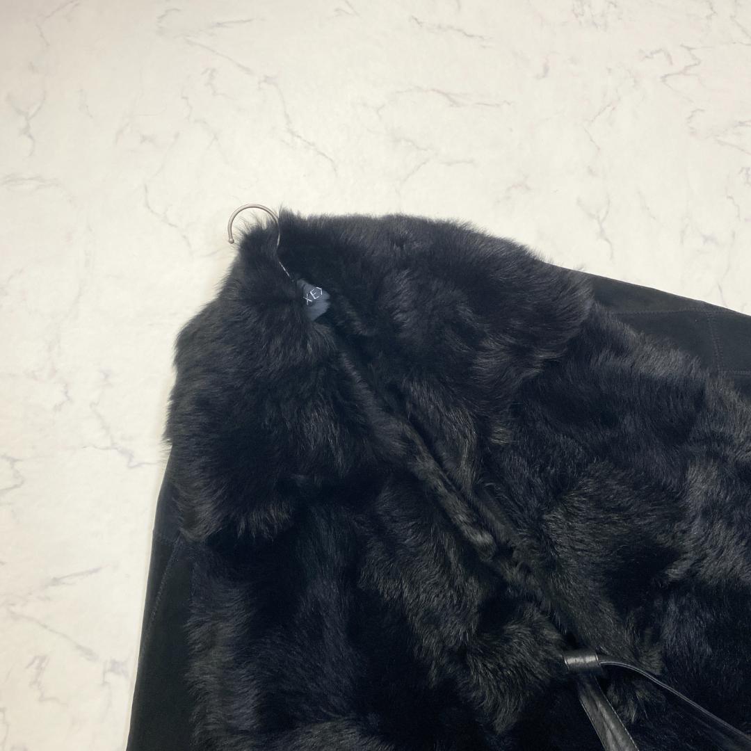 希少✨グレースクラス ポンチョ ラムファーラビットファー ムートン 黒 36