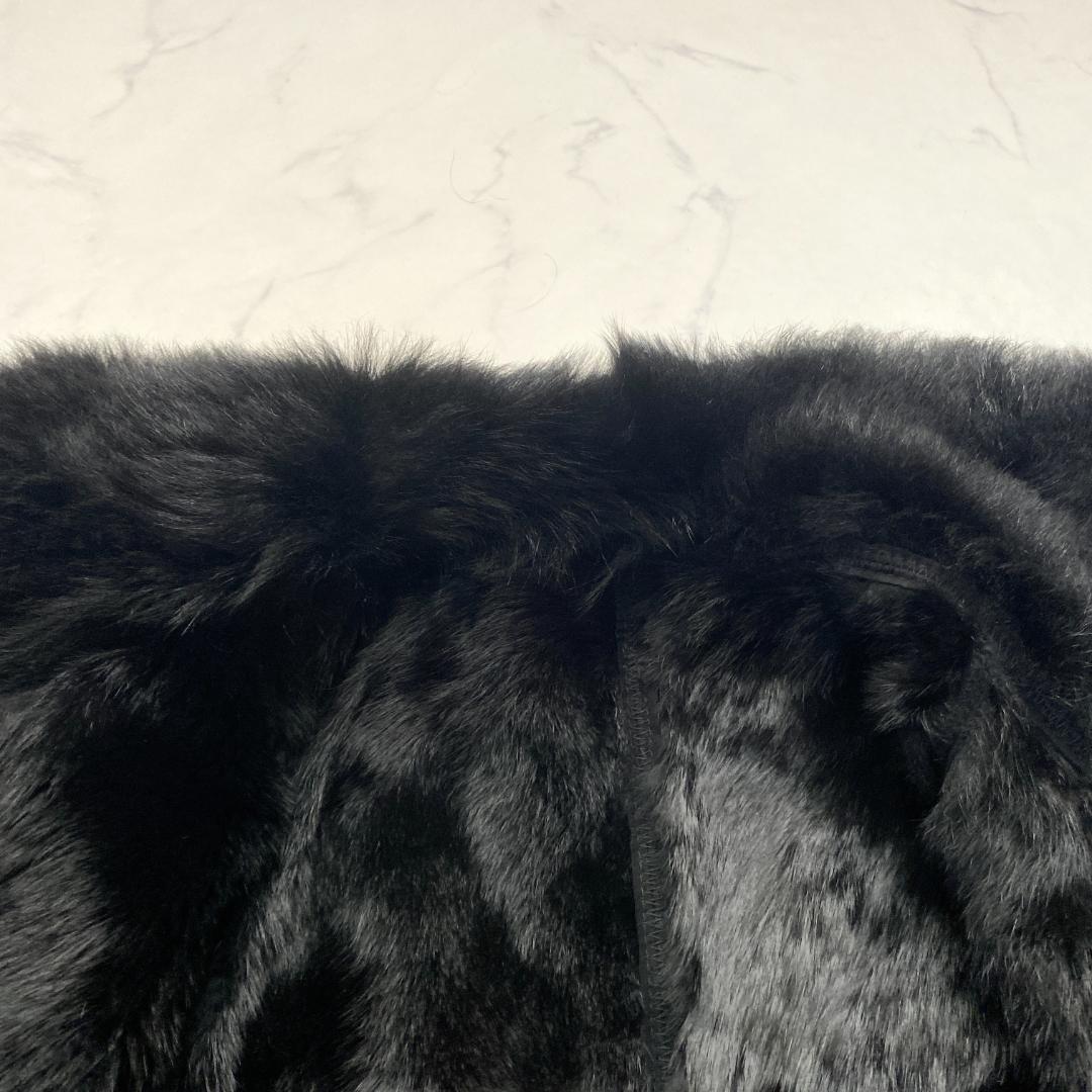 希少✨グレースクラス ポンチョ ラムファーラビットファー ムートン 黒 36