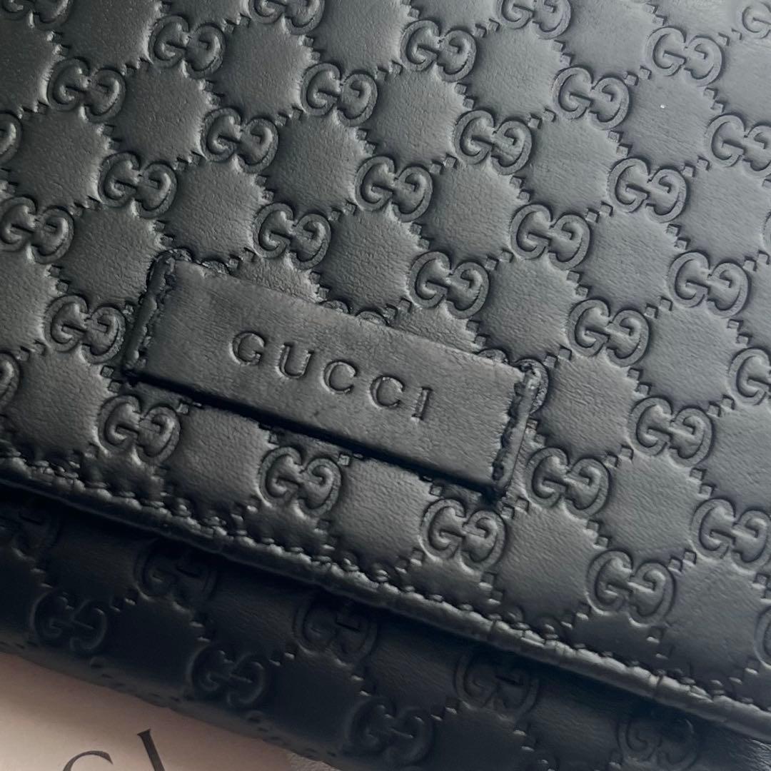 43 極上美品 GUCCI グッチ マイクロシマ 3つ折り財布