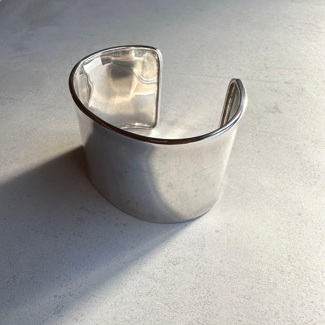美品！Silver Wide Cuff Bangleブレスレット