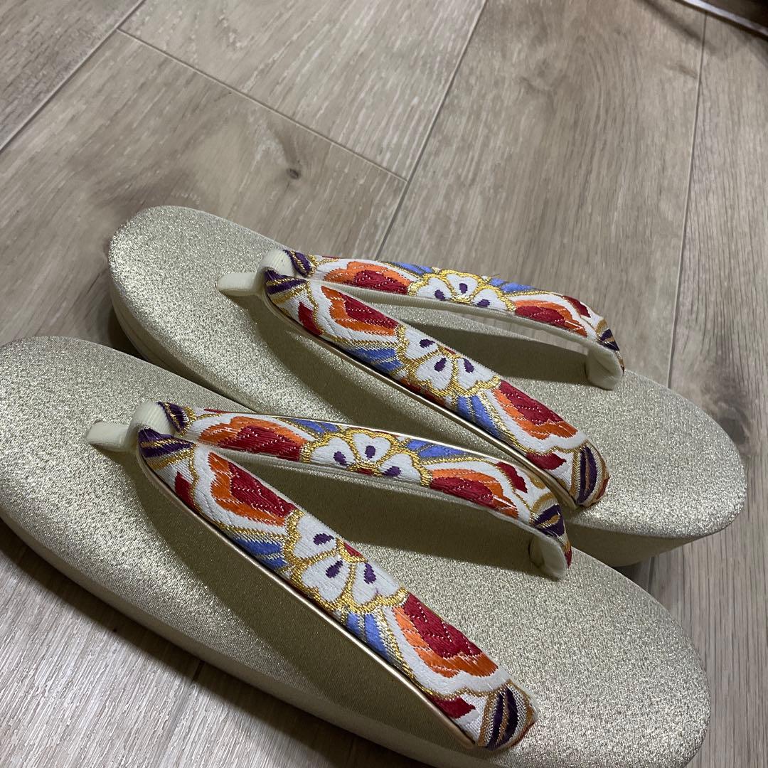 未使用◆御誂◆特選◆一輪館◆白梅◆草履和装バックセット◆本革使用◆24cm