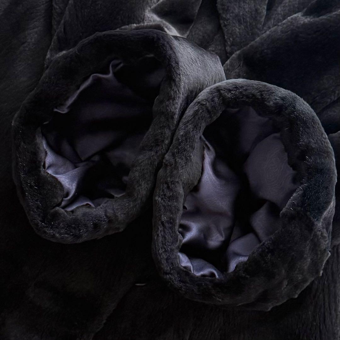 本毛皮☆EMBA シェアードミンク ファーコート ロールアップ 裾周り175㎝