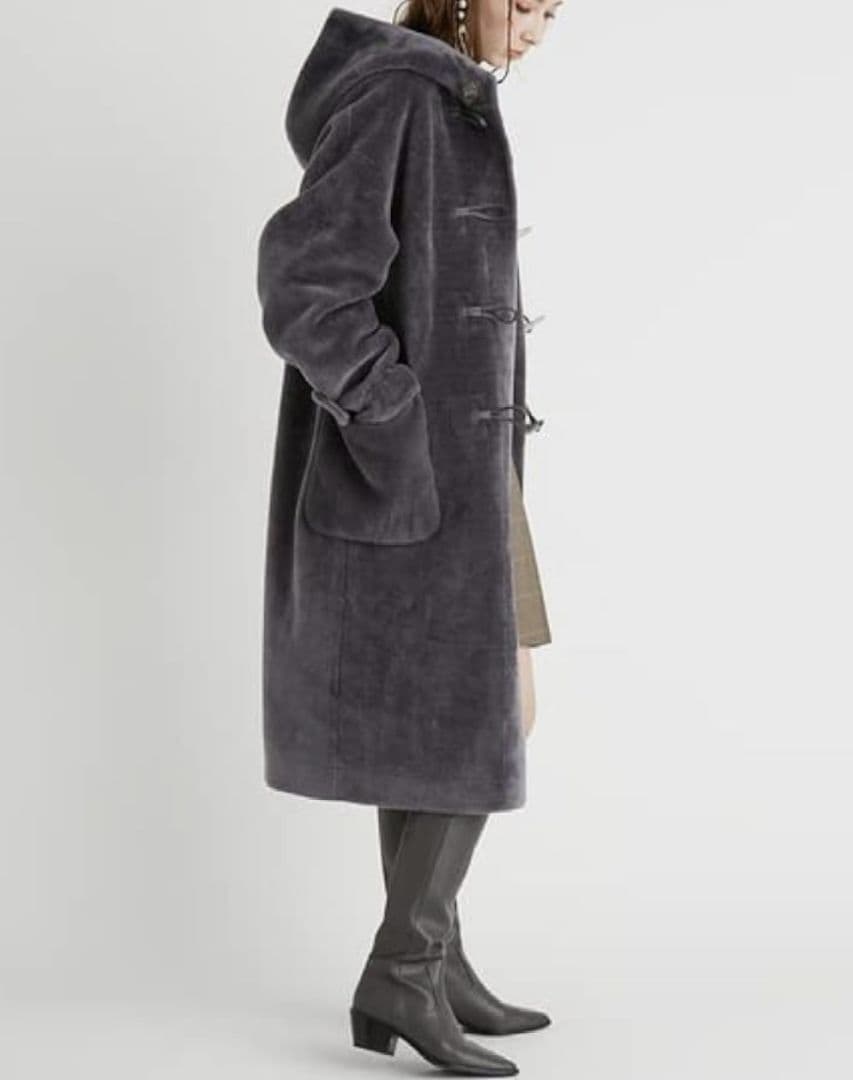 美品　FURFUR ファーファー　ボアダッフルコート グレー　ロング
