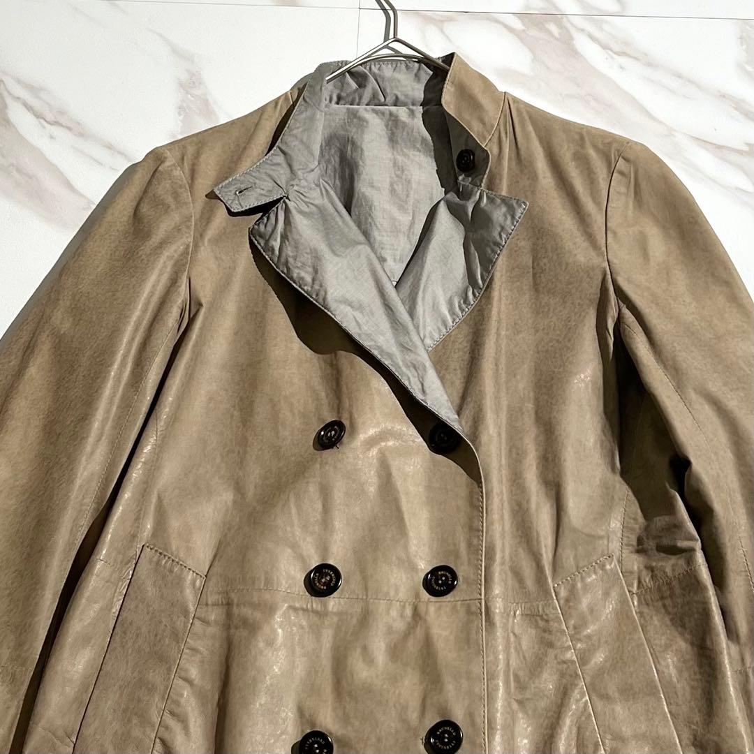 入手困難✨ ブルネロクチネリ リバーシブル ダブル チェスターコート レザー