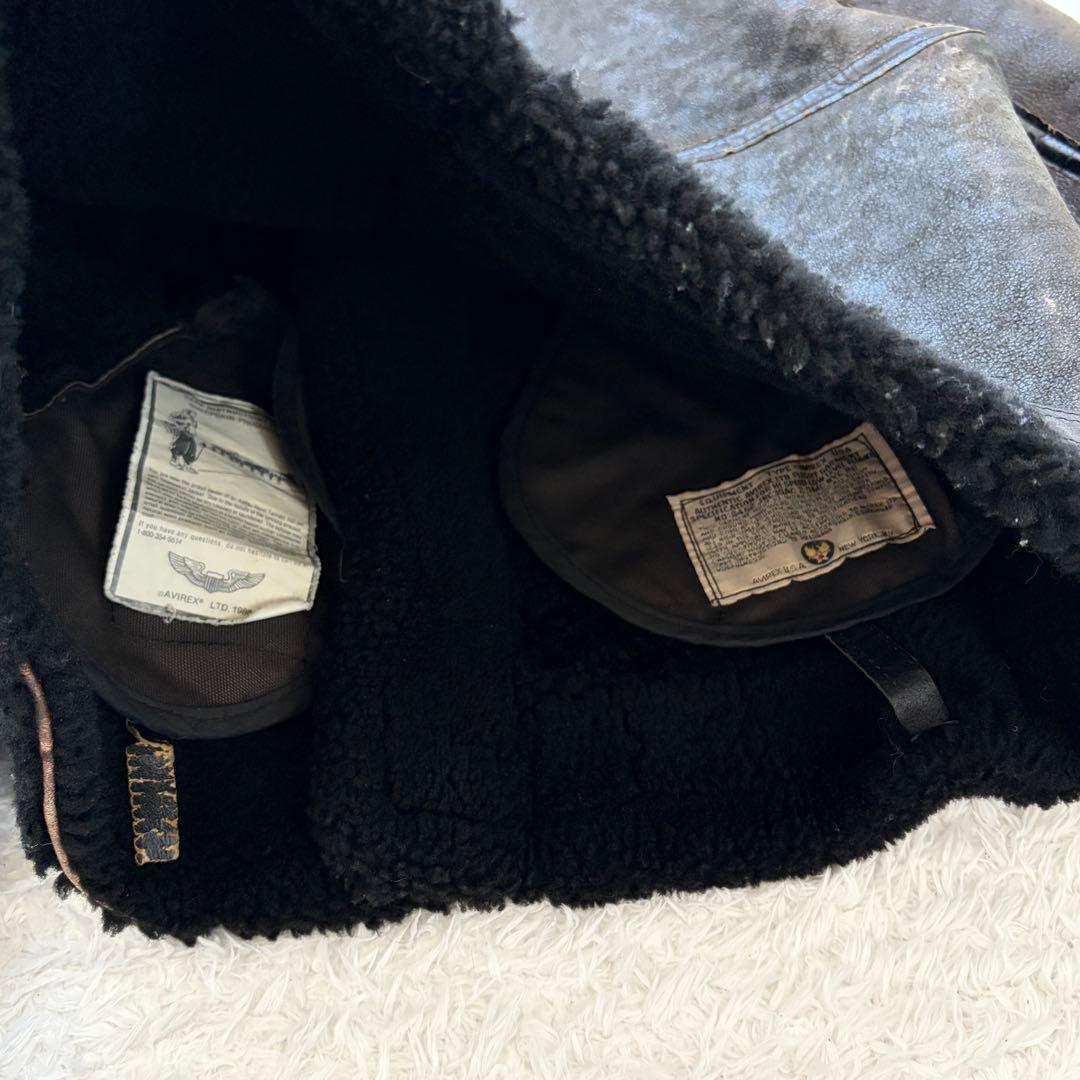 AVIREX B-3 ムートン フライトジャケット 短丈 ヴィンテージ 38