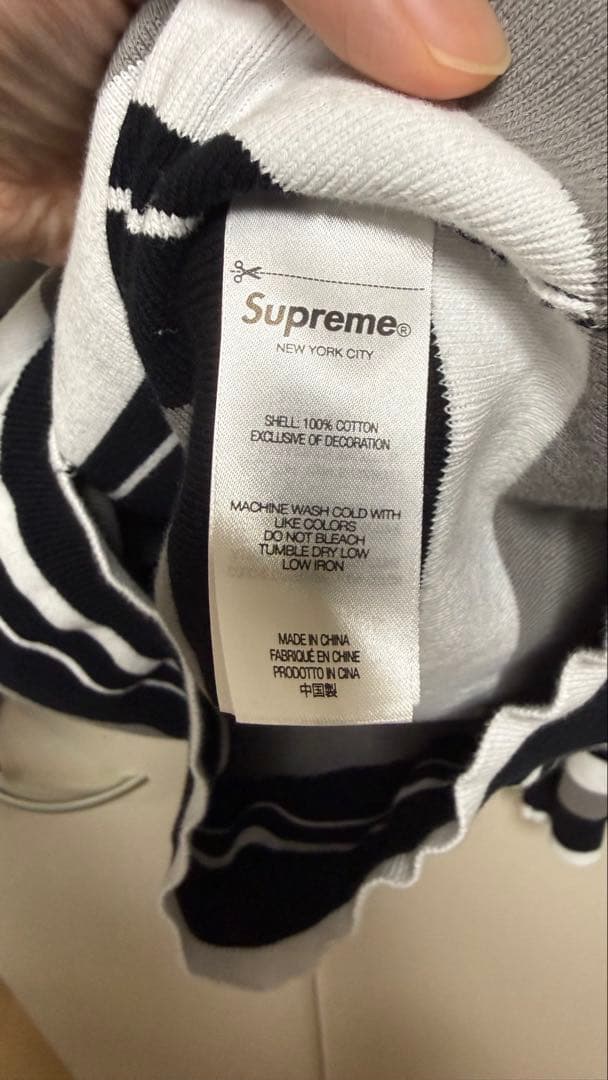 トップス Supreme Stripe Zip L/S Polo \"Black\"