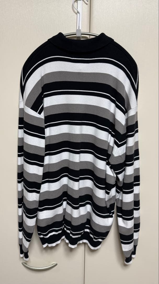 トップス Supreme Stripe Zip L/S Polo \"Black\"