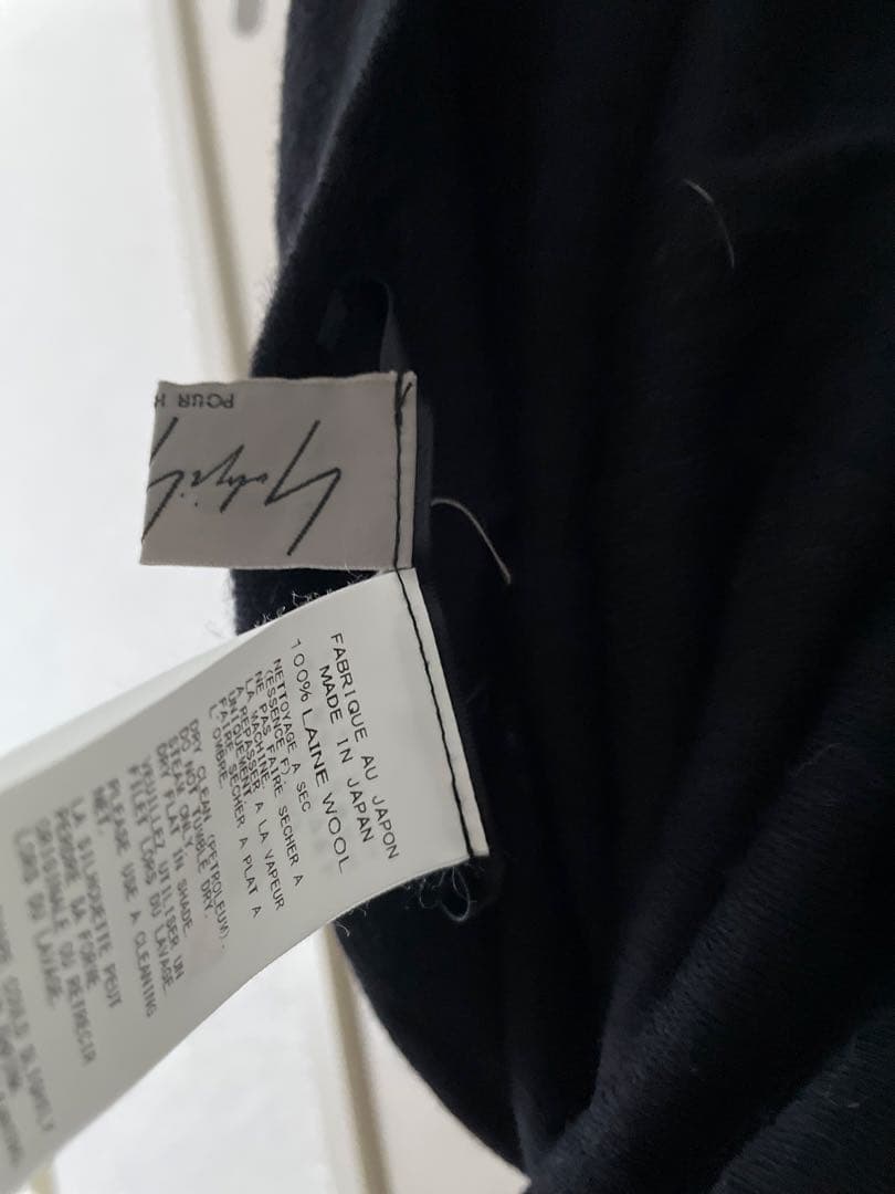 ヨウジヤマモトプールオム　黒いウールのスヌード　マフラー