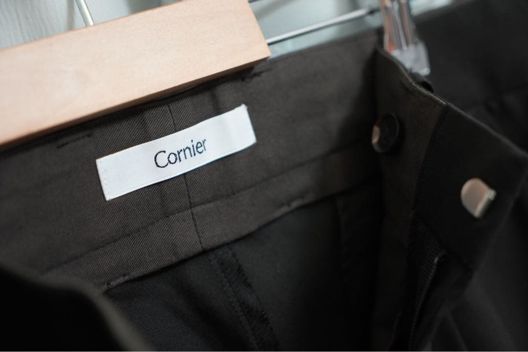 パンツ cornier Super130's WORSTED WOOL SLACKS