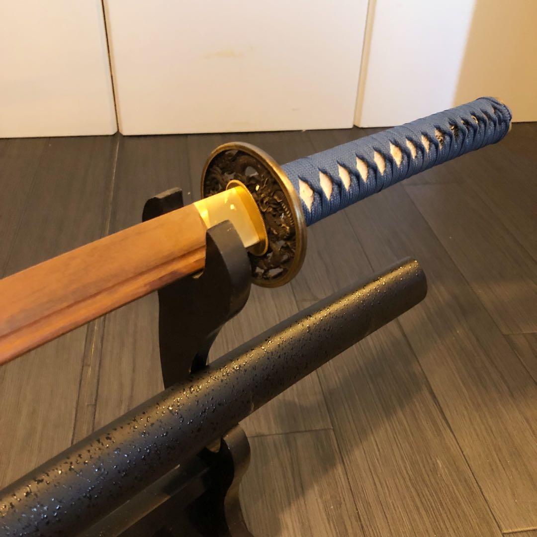 希少品　高級模造刀　ローズウッド　木刀　鞘付き木刀　拵え　高級居合刀　刀剣武具