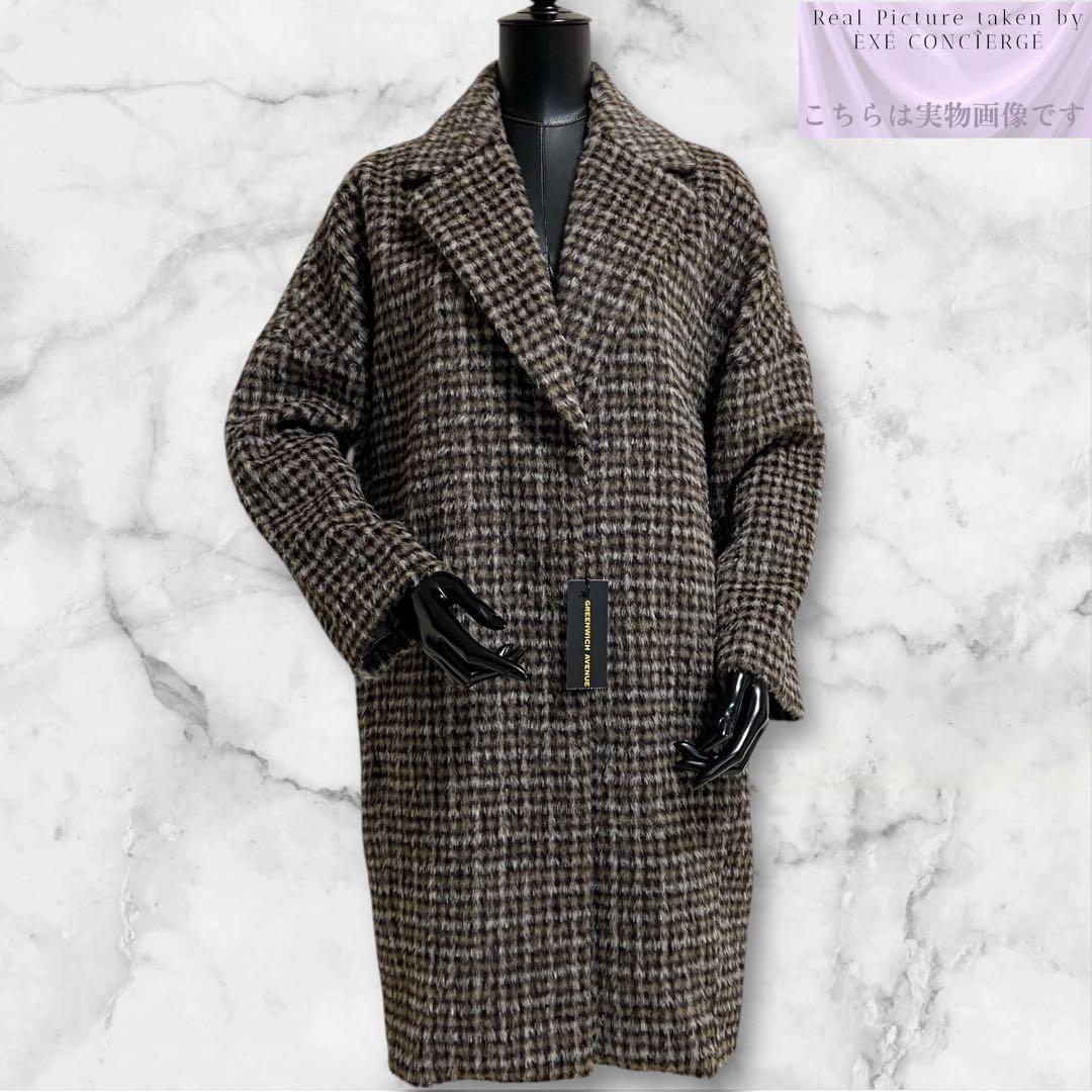 値下げ依頼品 グリニッチアベニュー 新品 アルパカ シャギーチェスターコート