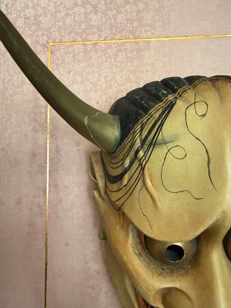 P*3様 能面　般若 木彫り