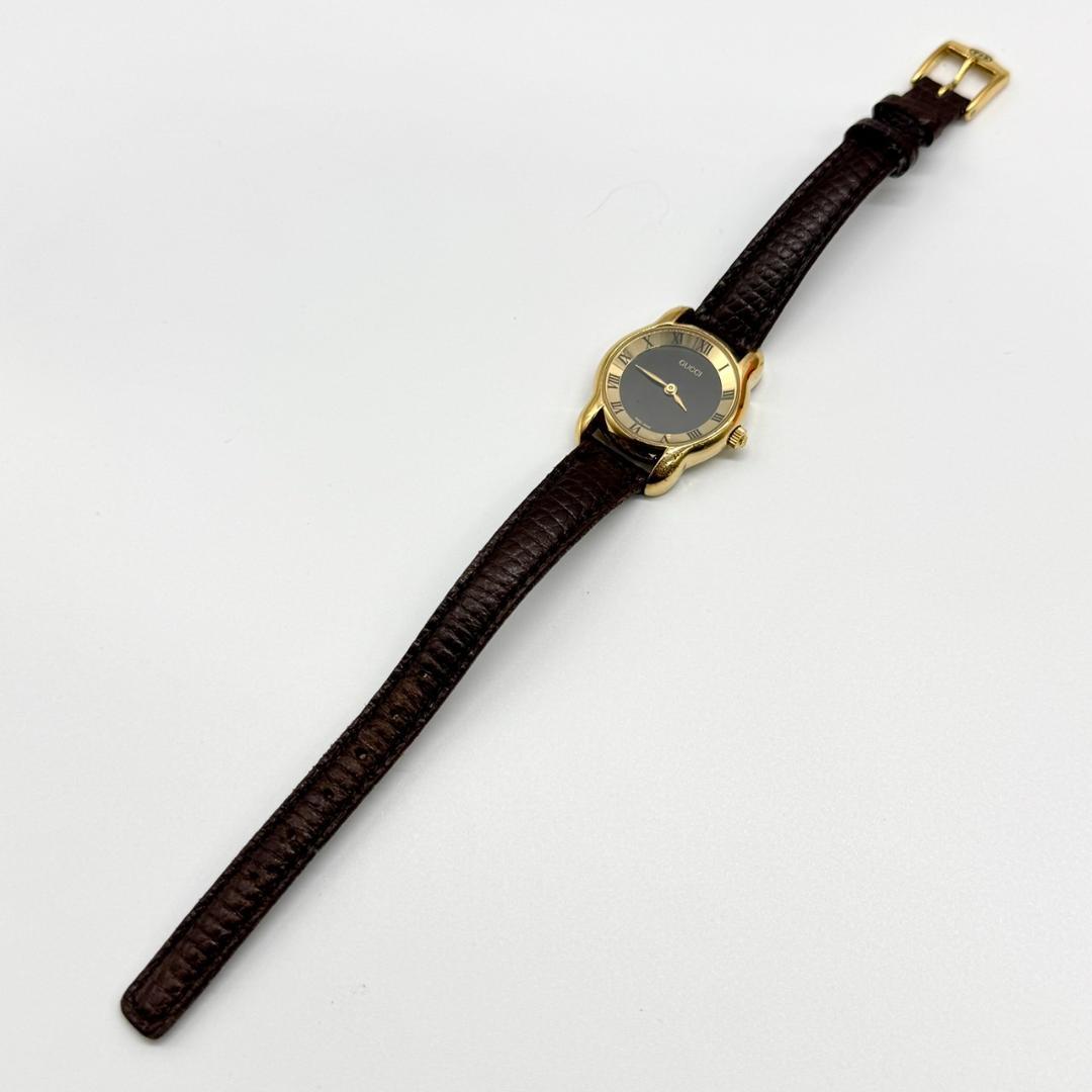 稼働品 GUCCI グッチ 腕時計 黒文字盤 クォーツ ２針 5100L