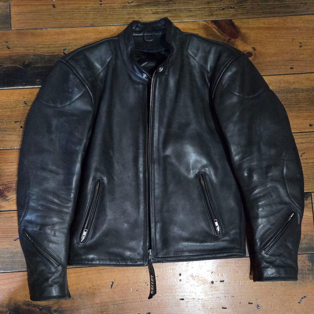 GREEDY/グリーディー 牛革レザー 革ジャンライダースジャケット Mサイズ