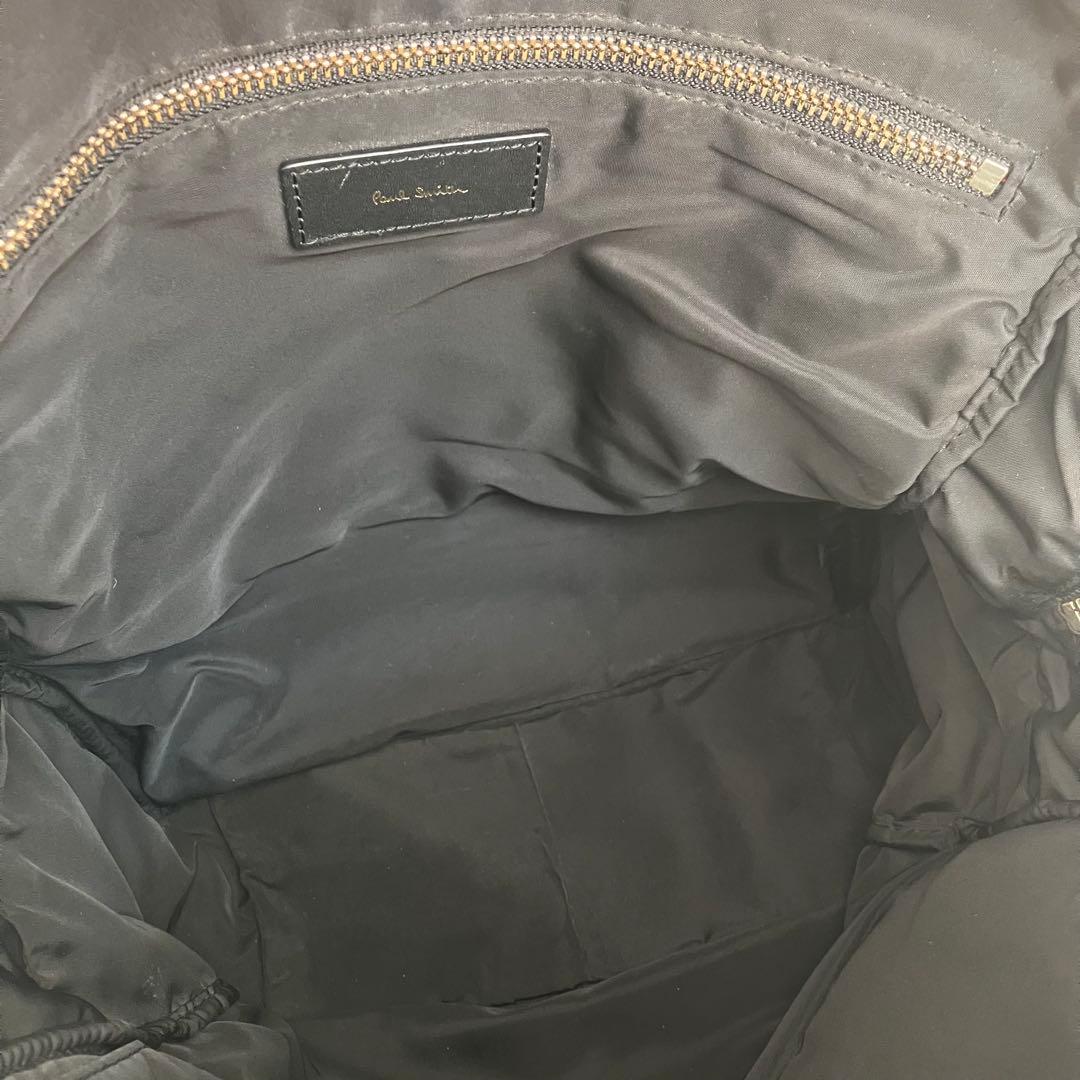 ポールスミス レザー ナイロン リュック マルチボーダー刺繍 軽量 ロゴプレート